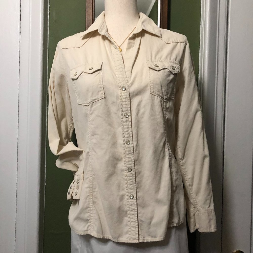 Banana Republic medium corduroy ivory blouse